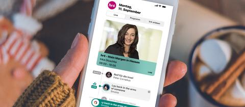 Die neue hr4-App auf einem Smartphone