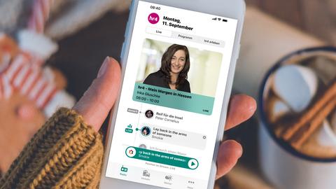 Die neue hr4-App auf einem Smartphone