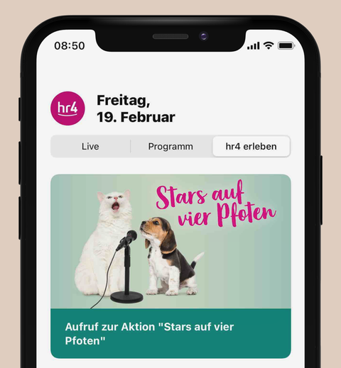 Der Bereich "hr4 erleben" in der neuen App