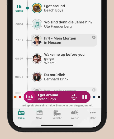 Timeline in der hr4-App